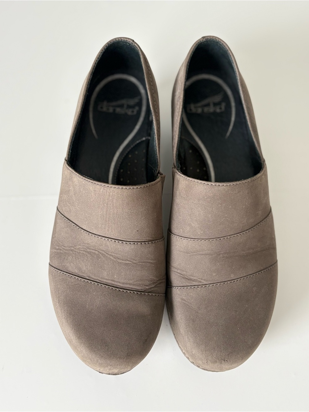Dansko Taupe Gray Nubuck Leather Slip-On Comfort Clogs EU 40 - Picture 5 of 14